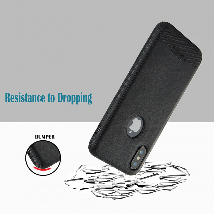 Husa de protectie  iPhone X / iPhone 10, Leather, Negru [5]