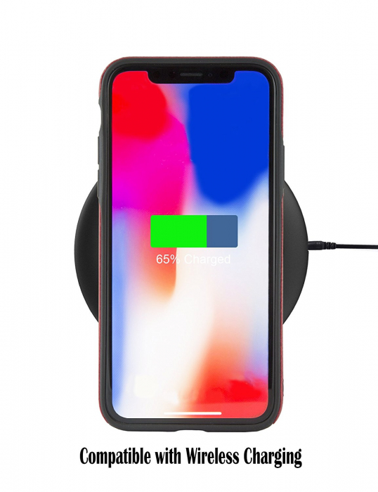 Husa iPhone XR, protectie slim, antisoc, Leather, Blue [4]