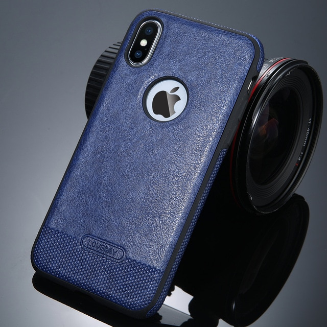 Husa iPhone XR, protectie slim, antisoc, Leather, Blue [5]