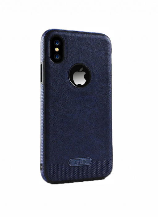 Husa iPhone XR, protectie slim, antisoc, Leather, Blue [1]