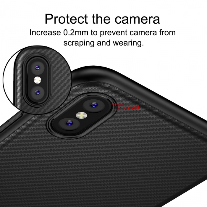 Husa de protectie Slim Antisoc  pentru  iPhone X/iPhone 10, carcasa spate, Negru [4]
