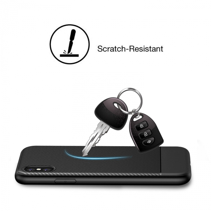 Husa de protectie Slim Antisoc  pentru  iPhone X/iPhone 10, carcasa spate, Negru [12]