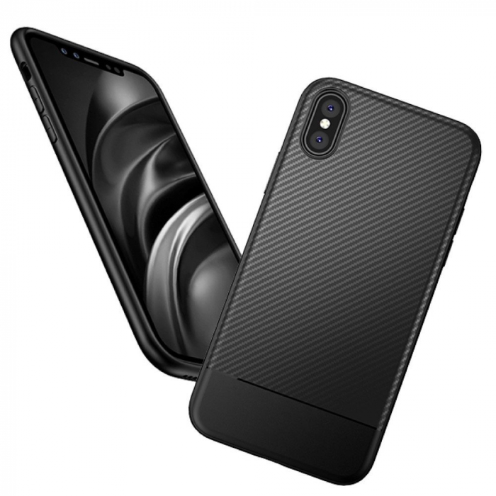 Husa de protectie Slim Antisoc  pentru  iPhone X/iPhone 10, carcasa spate, Negru [10]