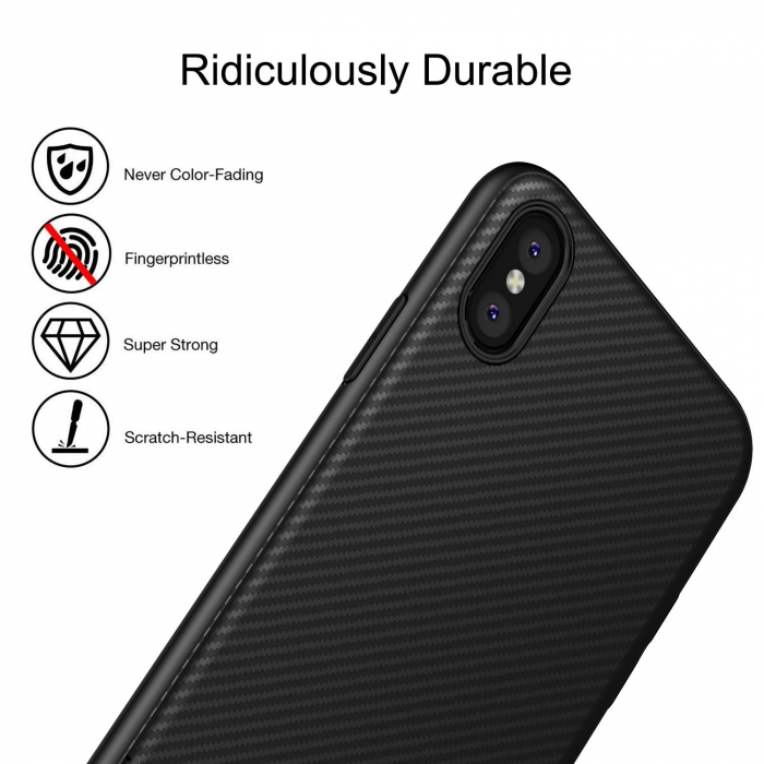 Husa de protectie Slim Antisoc  pentru  iPhone X/iPhone 10, carcasa spate, Negru [5]