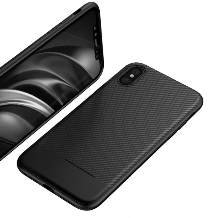 Husa de protectie Slim Antisoc  pentru  iPhone X/iPhone 10, carcasa spate, Negru [8]