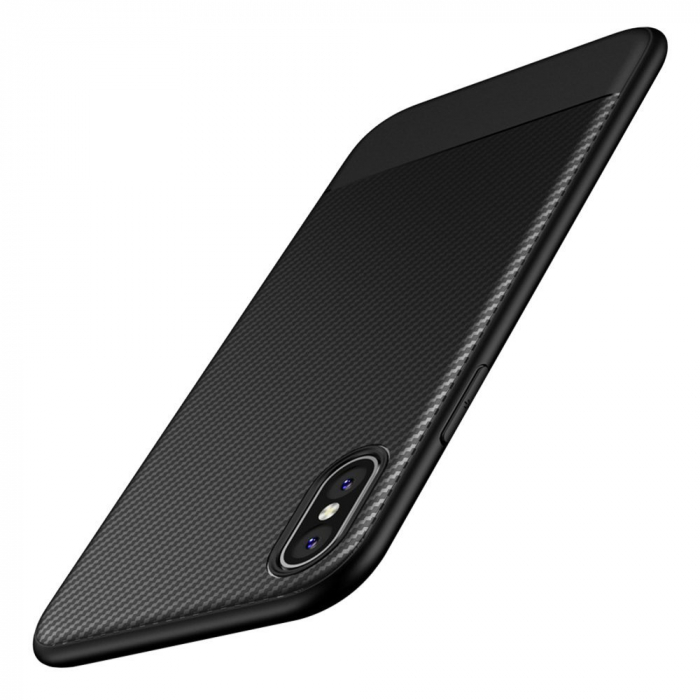 Husa de protectie Slim Antisoc  pentru  iPhone X/iPhone 10, carcasa spate, Negru [9]