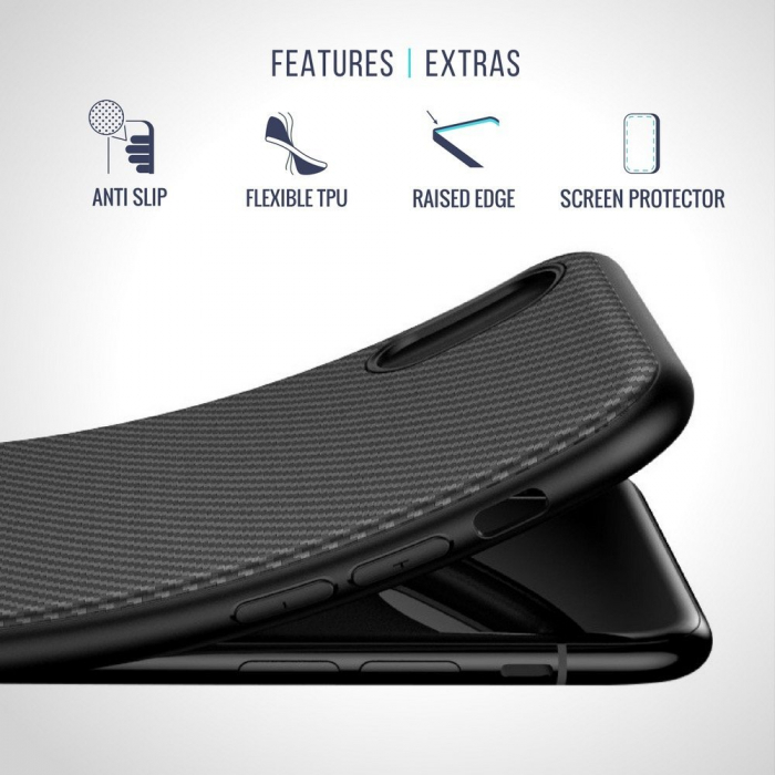 Husa de protectie Slim Antisoc  pentru  iPhone X/iPhone 10, carcasa spate, Negru [7]