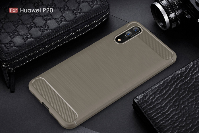 Husa de protectie Slim Armor MobilSmart pentru Huawei P20, carcasa spate Antisoc, Gri [2]