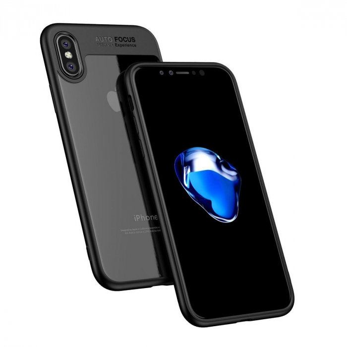 Husa de protectie ultraslim pentru iPhone X, carcasa spate, Negru [1]