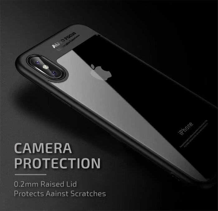 Husa de protectie ultraslim pentru iPhone X, carcasa spate, Negru [2]