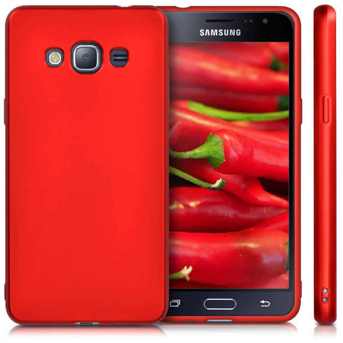 Husa de protectie ultraslim Samsung Galaxy J3 2016, Silicon, Rosu [2]