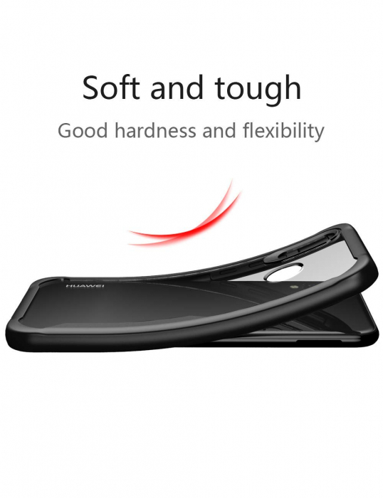 Husa Huawei P20 Lite, Hybrid Antisoc, carcasa spate PC cu cadru TPU dur, Negru [4]