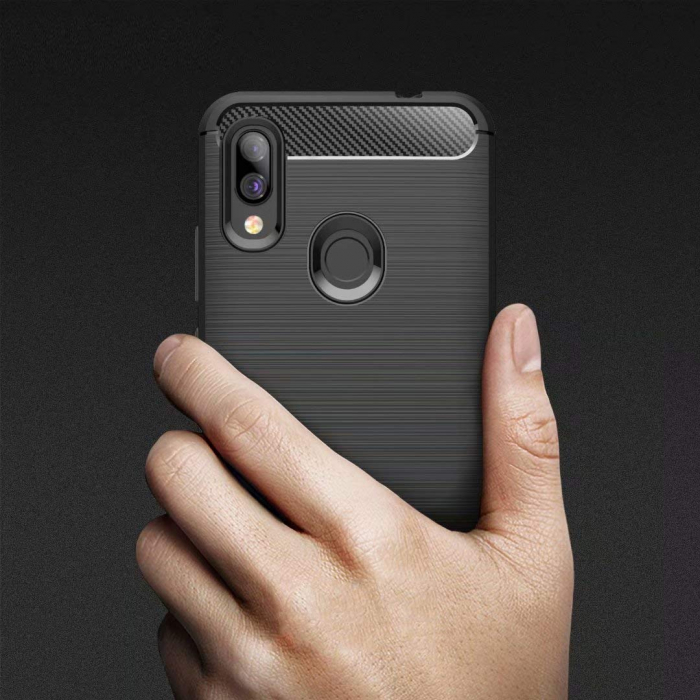 Husa Huawei Y6 2019, Slim Armor Carbon, carcasa spate Antisoc, Negru [6]