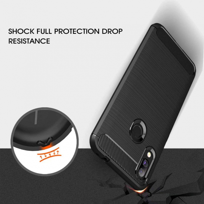 Husa Huawei Y6 2019, Slim Armor Carbon, carcasa spate Antisoc, Negru [2]