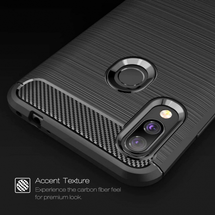 Husa Huawei Y6 2019, Slim Armor Carbon, carcasa spate Antisoc, Negru [4]