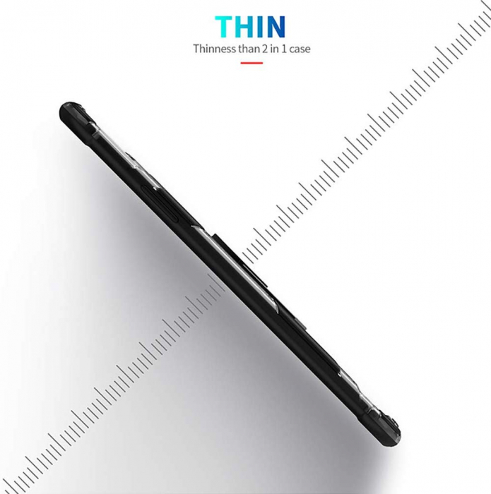 Husa IPhone 11 PRO, Hybrid Antisoc, carcasa cu bumper, inel rotativ 360 si Kickstand, Negru [2]