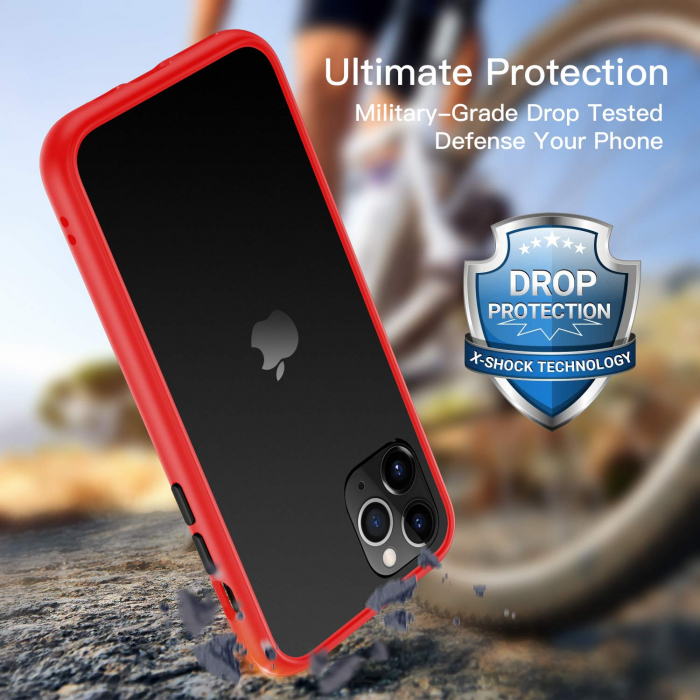 Husa IPhone 11 PRO MAX, MobileSmart , Hybrid ultra slim, carcasa spate Antisoc, hardcase, Rosu [4]