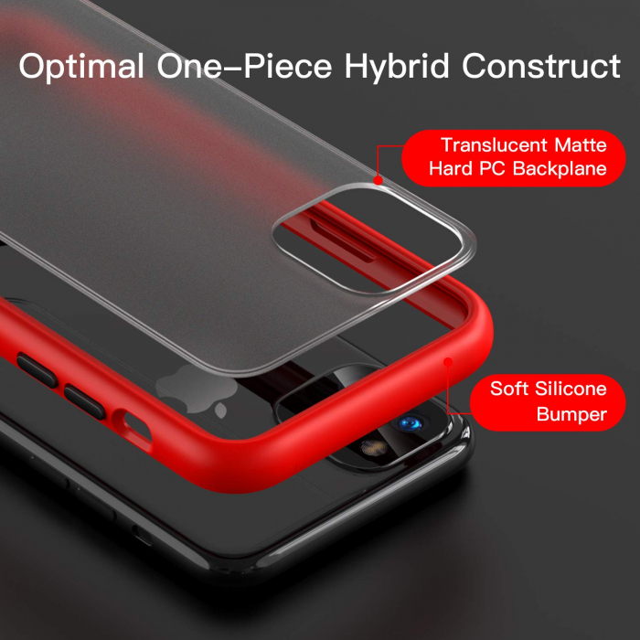 Husa IPhone 11 PRO MAX, MobileSmart , Hybrid ultra slim, carcasa spate Antisoc, hardcase, Rosu [5]