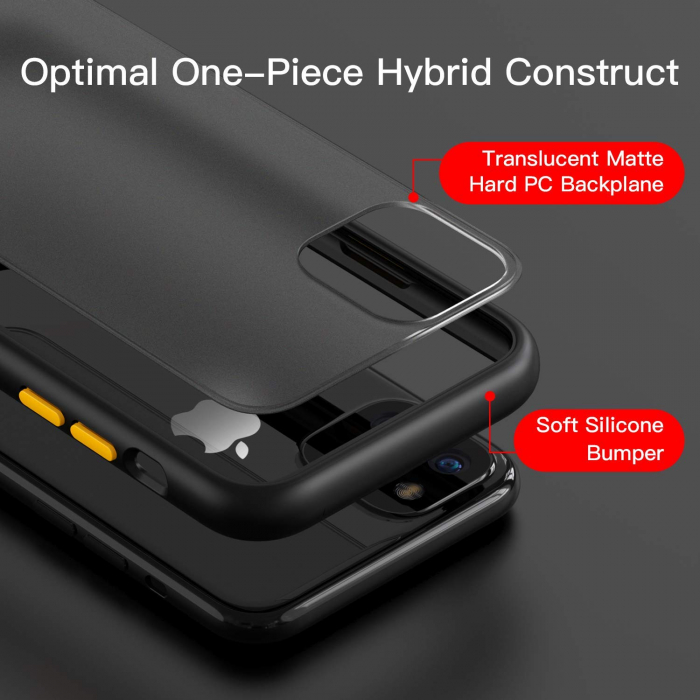 Husa IPhone 11 PRO, MobileSmart , Hybrid ultra slim, carcasa spate Antisoc, hardcase, Negru [5]