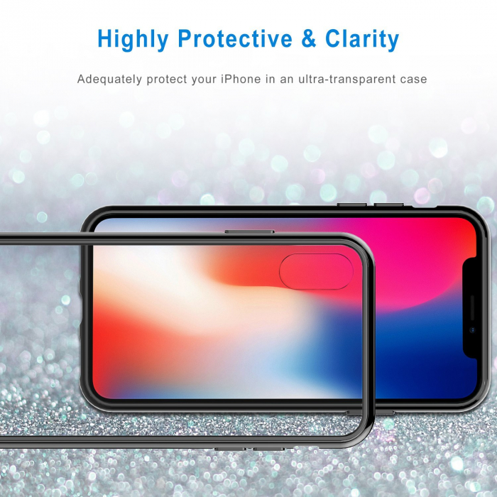Husa iPhone XS MAX, Hybrid Antisoc, carcasa spate PC cu cadru, Negru [5]