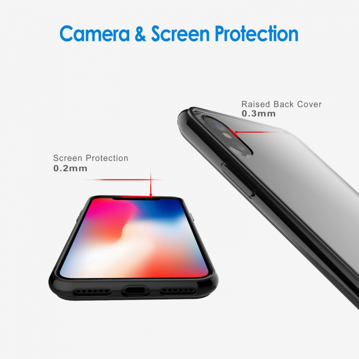 Husa iPhone XS MAX, Hybrid Antisoc, carcasa spate PC cu cadru, Negru [6]