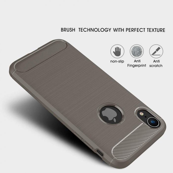 Husa iPhone XR, Slim Armor Carbon, carcasa spate Antisoc, Gri [3]