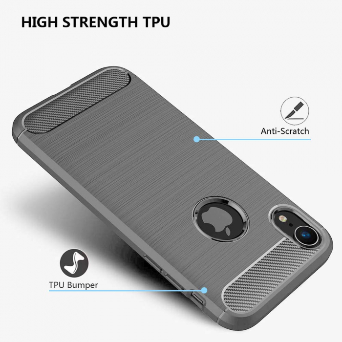 Husa iPhone XR, Slim Armor Carbon, carcasa spate Antisoc, Gri [6]