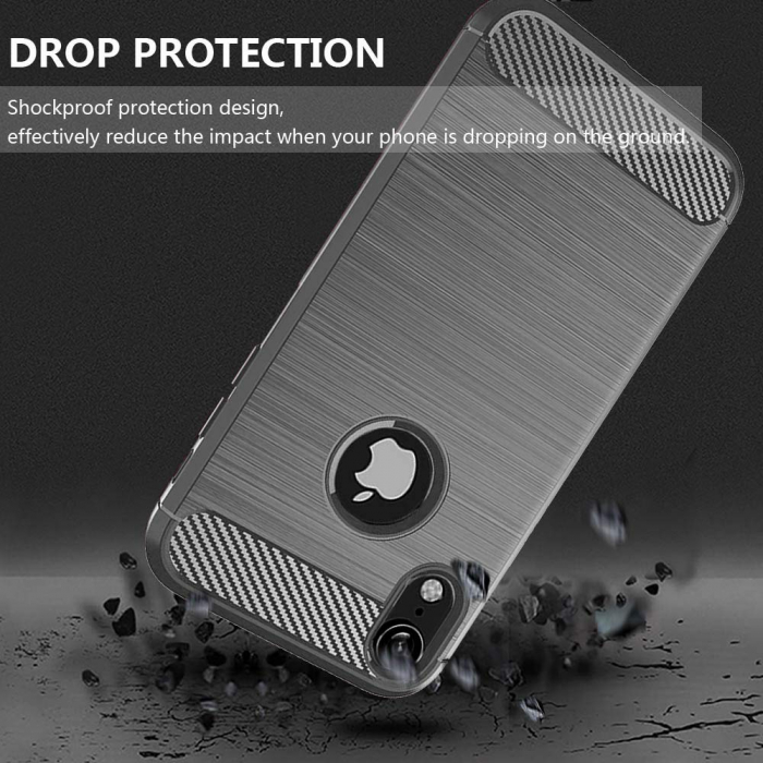 Husa iPhone XR, Slim Armor Carbon, carcasa spate Antisoc, Gri [2]