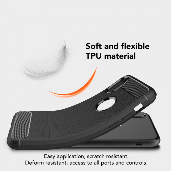 Husa iPhone XS MAX, Slim Armor Carbon, carcasa spate Antisoc, Negru [6]