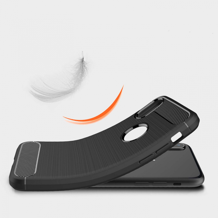 Husa iPhone XS MAX, Slim Armor Carbon, carcasa spate Antisoc, Negru [3]