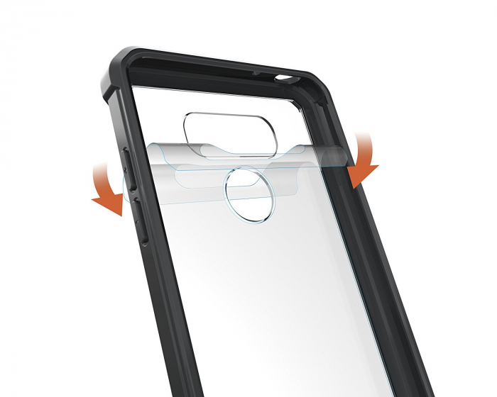 Husa LG G6, Hybrid Antisoc, carcasa spate PC transparenta cu cadru, Negru [2]