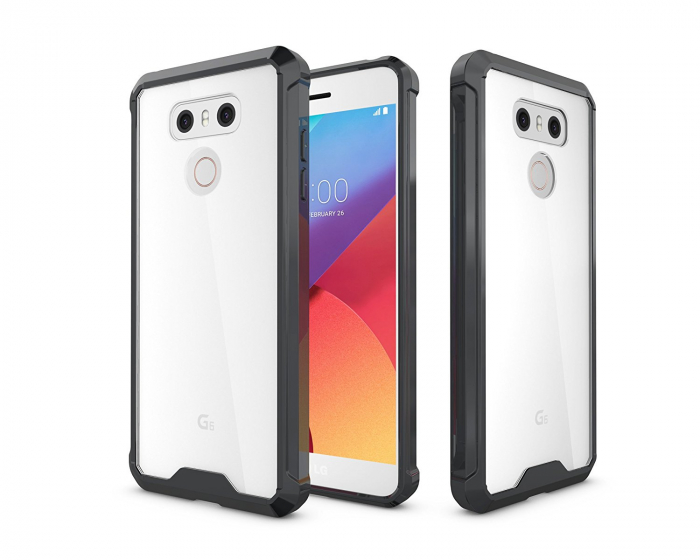 Husa LG G6, Hybrid Antisoc, carcasa spate PC transparenta cu cadru, Negru [5]