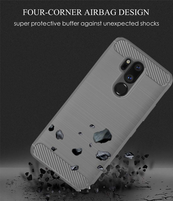 Husa LG G7 Slim Armor Carbon, carcasa spate Antisoc, Gri [6]