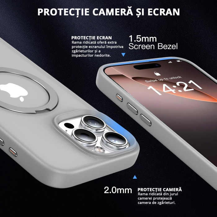 Husă Magnetică MagSafe iPhone 16 Pro Max gri premium [2]