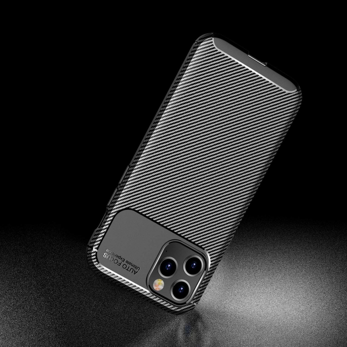 Husa pentru IPhone 12 PRO MAX, fibra de carbon, Slim Antisoc, carcasa spate, Focus, Negru [8]