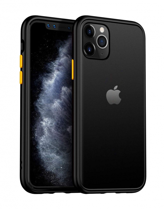 Husa pentru IPhone 12 / 12 PRO, MobileSmart , Hybrid ultra slim, carcasa spate Antisoc, hardcase, Negru [1]