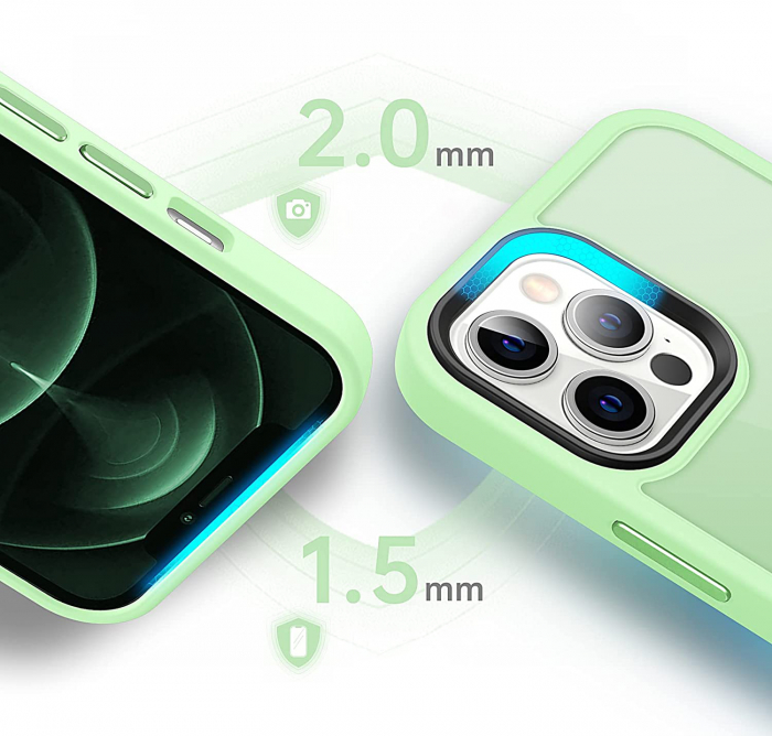 Husă pentru IPhone 12 / 12 Pro, ultra slim, Antișoc, Light Green [3]