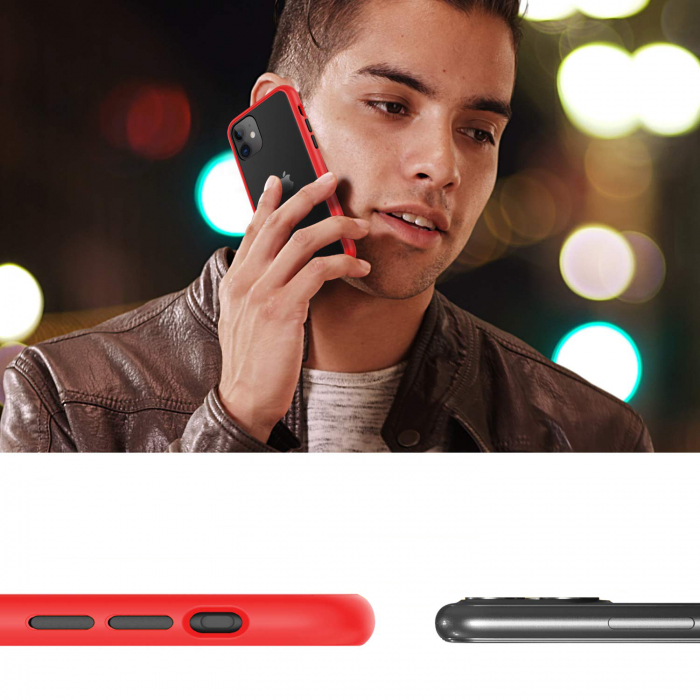 Husa pentru IPhone 12 MINI, MobileSmart , Hybrid ultra slim, carcasa spate Antisoc, hardcase, Rosu [4]