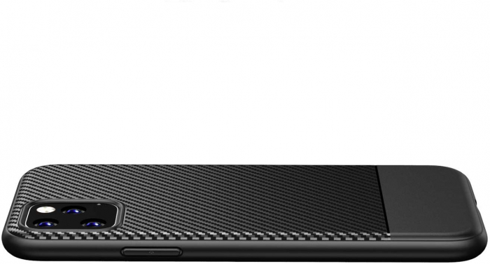 Husa pentru iPhone 12 PRO MAX, cu fibra de carbon, Slim Antisoc, carcasa spate, Negru [4]
