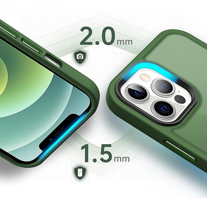 Husa pentru IPhone 12 PRO MAX MagSafe, ultra slim, Antisoc, Verde [2]