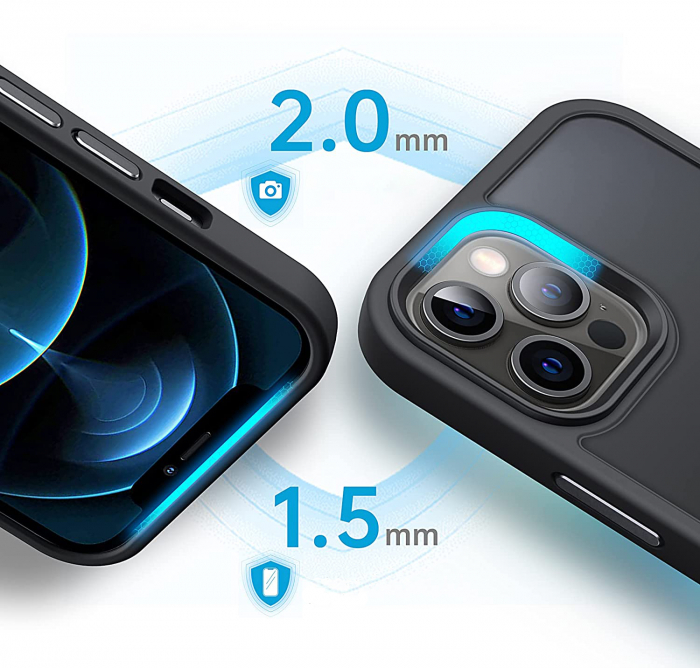 Husă pentru IPhone 12 PRO MAX, ultra slim, Antișoc, Negru [4]