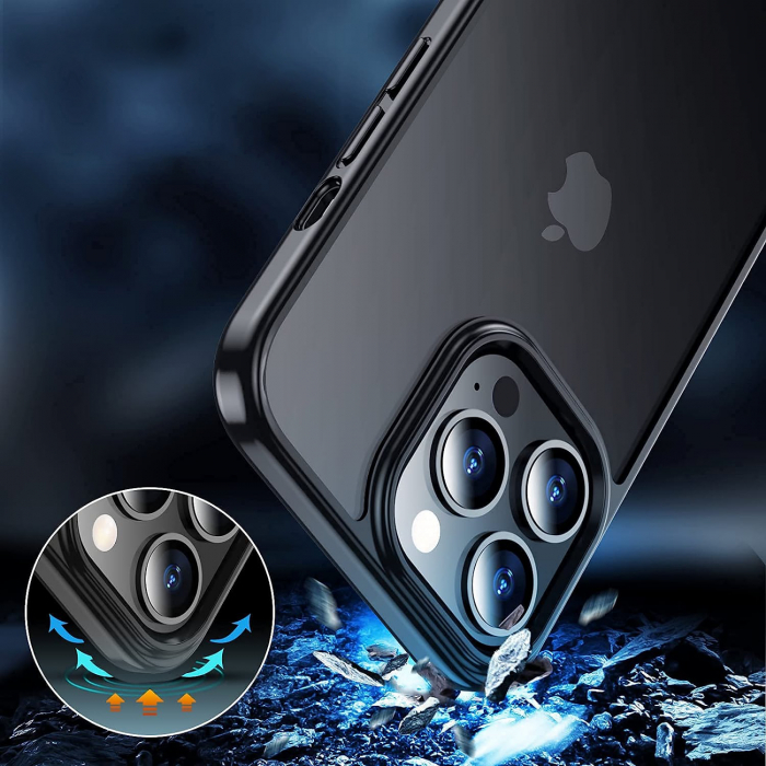 Husa pentru IPhone 13 PRO, MobileSmart , Hybrid ultra slim, carcasa spate Antisoc, hardcase, Negru [5]