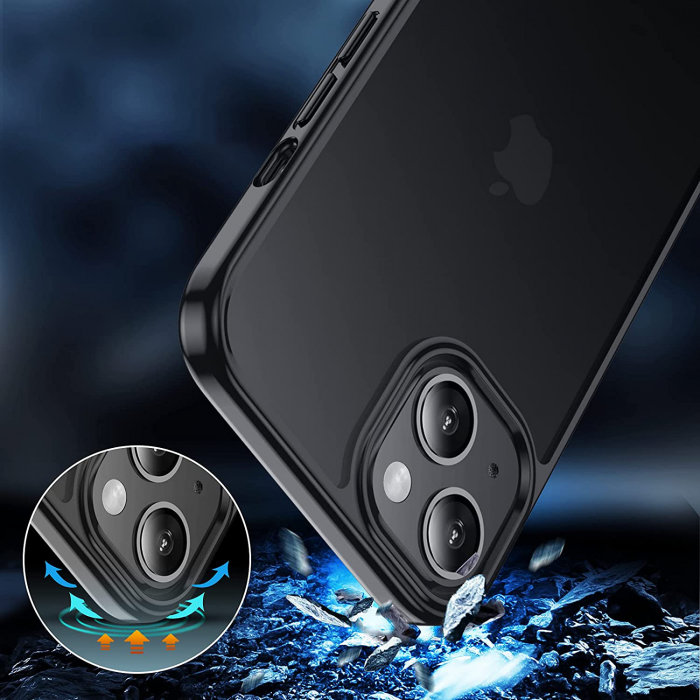 Husa pentru IPhone 14, MobileSmart , Hybrid ultra slim, carcasa spate Antisoc, hardcase, Negru [5]
