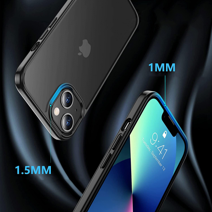 Husa pentru IPhone 14, MobileSmart , Hybrid ultra slim, carcasa spate Antisoc, hardcase, Negru [6]