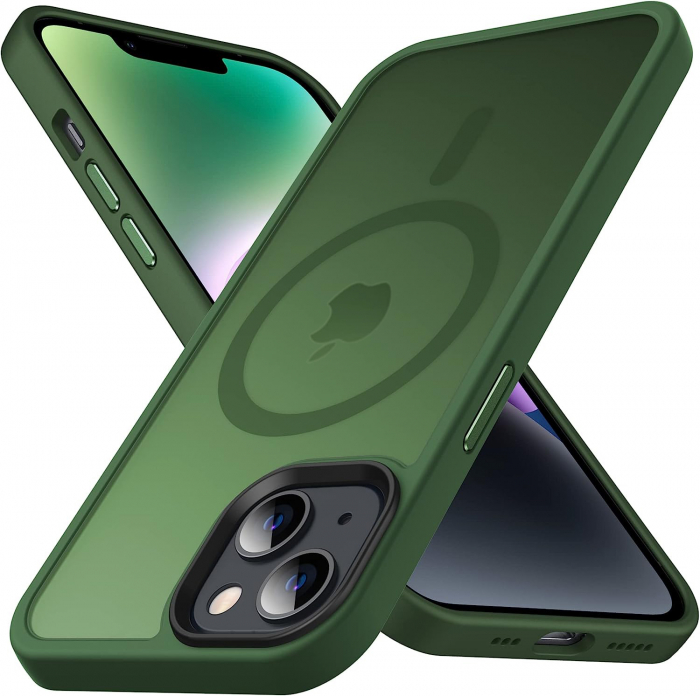Husă pentru iPhone 14 PLUS MagSafe, ultra slim, Antișoc, Verde [1]