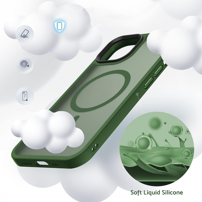 Husă pentru iPhone 14 PLUS MagSafe, ultra slim, Antișoc, Verde [6]