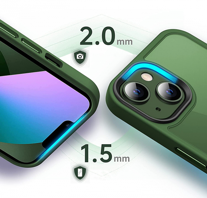 Husă pentru iPhone 14 PLUS MagSafe, ultra slim, Antișoc, Verde [2]
