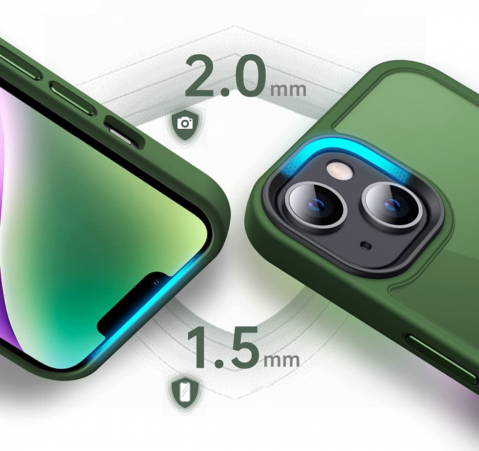 Husă pentru iPhone 14 PLUS, ultra slim, Antișoc, Verde [2]