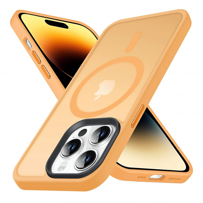 Husă pentru IPhone 14 PRO MAX MagSafe, ultra slim, Antișoc, Orange [1]