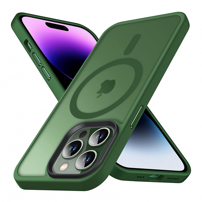 Husă pentru IPhone 14 PRO MAX MagSafe, ultra slim, Antișoc, Verde [1]